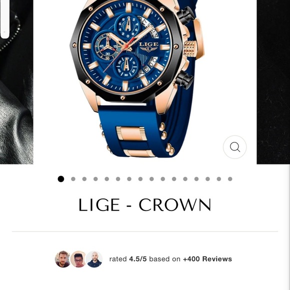 LIGE Blue and Gold Chronograph Watch